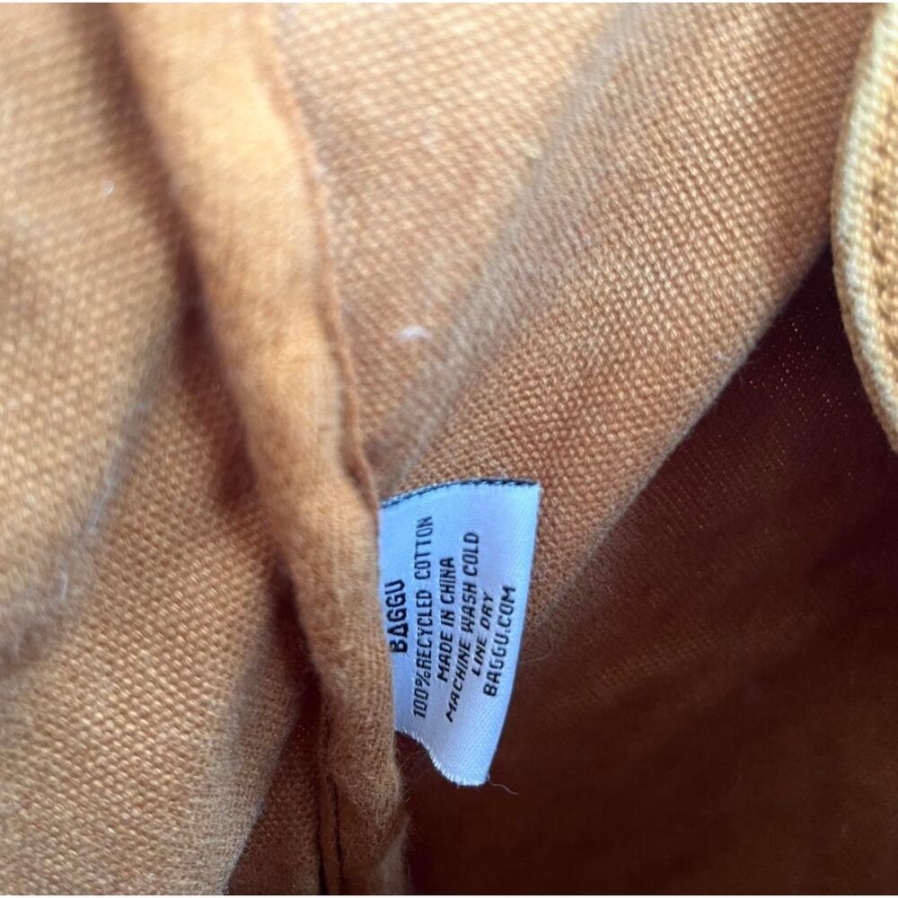 Baggu Cotton Canvas Drawstring Backpack Rucksack in Chestnut Minimalist Preppy - Picture 7 of 7